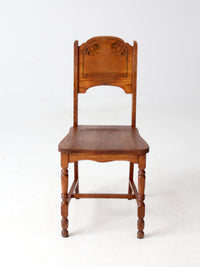 vintage oak chair with Monterey style stencil