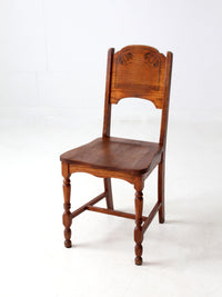 vintage oak chair with Monterey style stencil