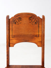 vintage oak chair with Monterey style stencil