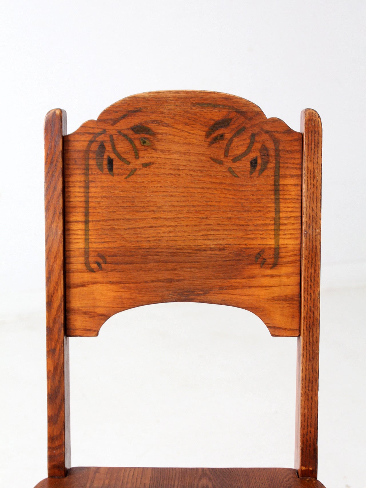vintage oak chair with Monterey style stencil