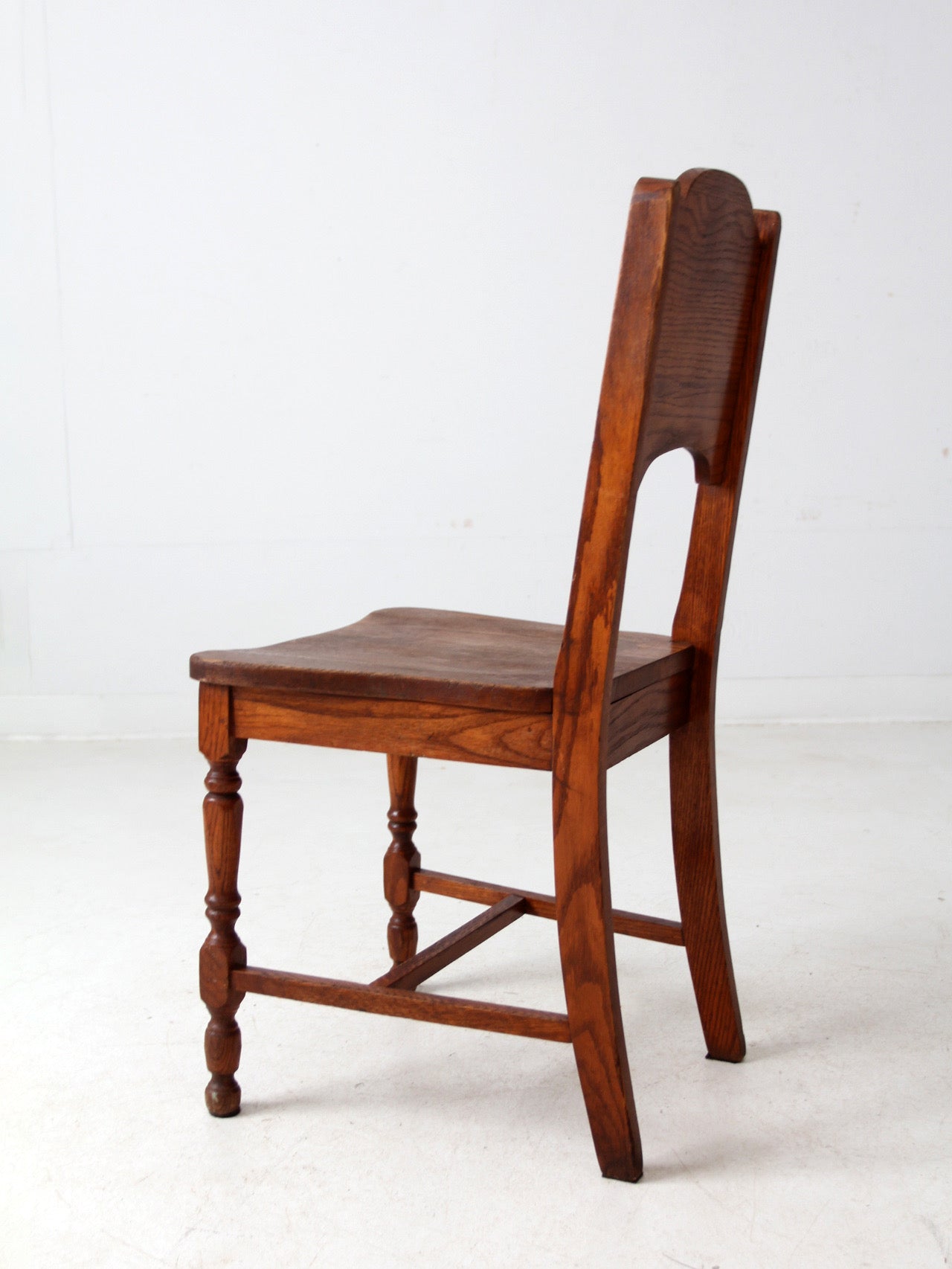 vintage oak chair with Monterey style stencil