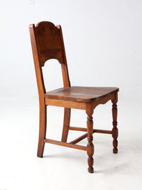 vintage oak chair with Monterey style stencil