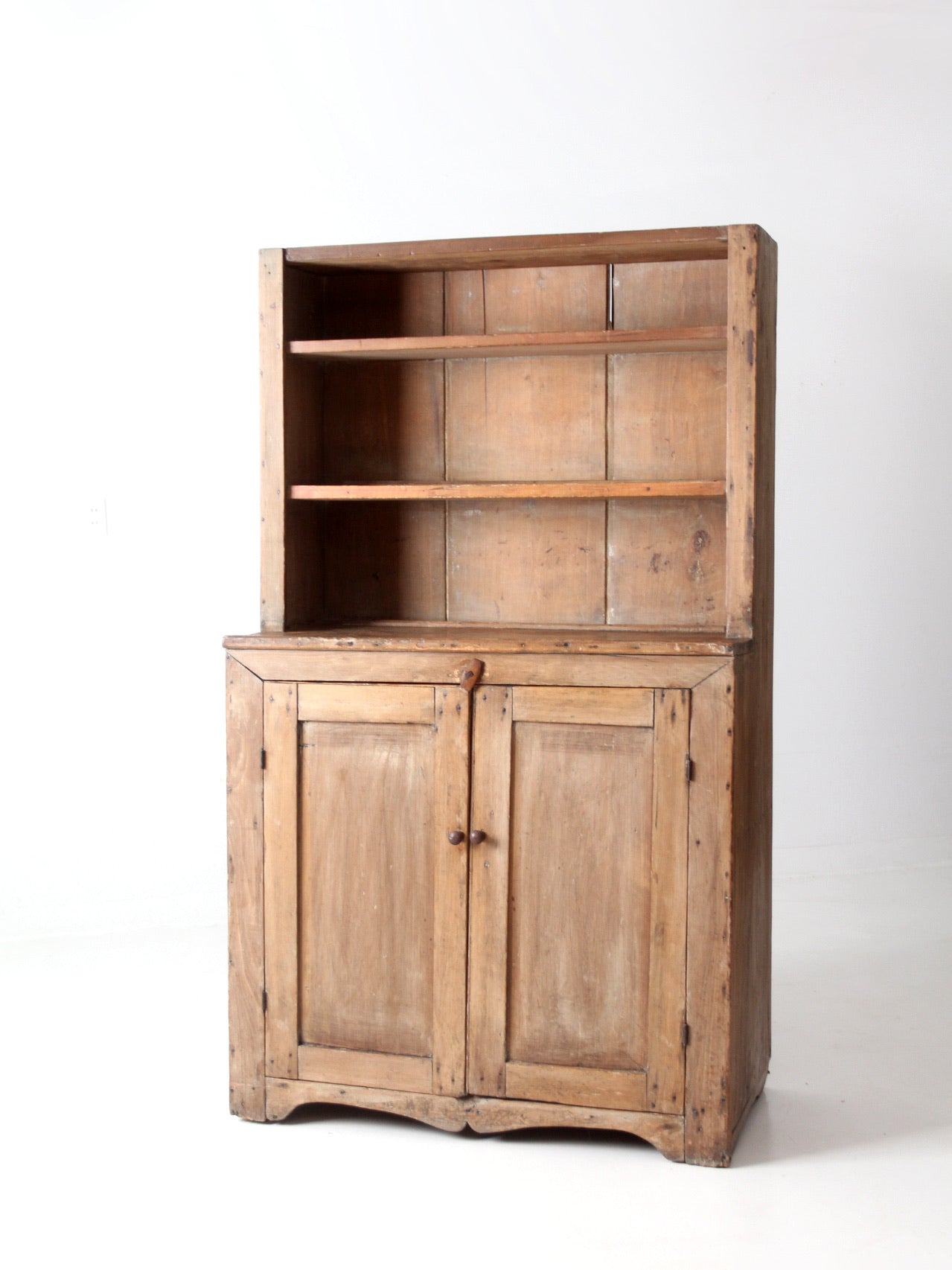 antique 1800s pine hutch