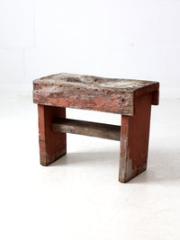 vintage rustic small farmhouse bench