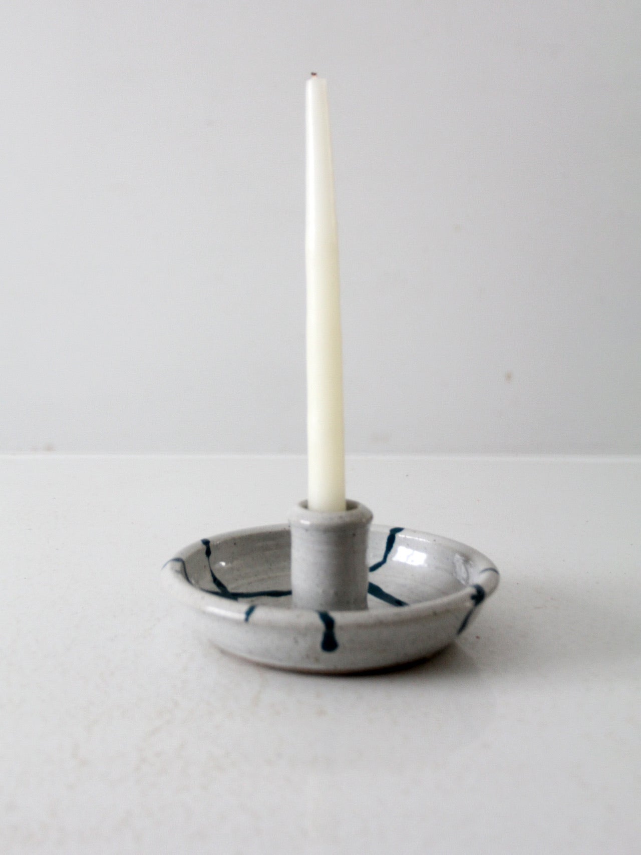 vintage studio pottery candlestick holder