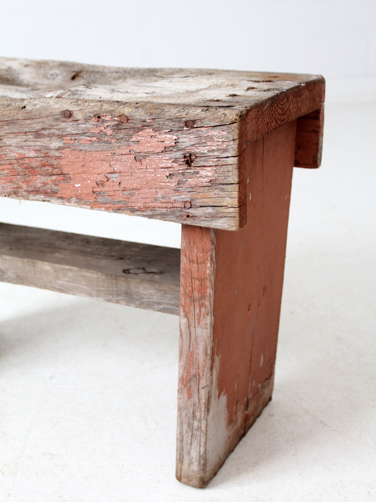 vintage rustic small farmhouse bench