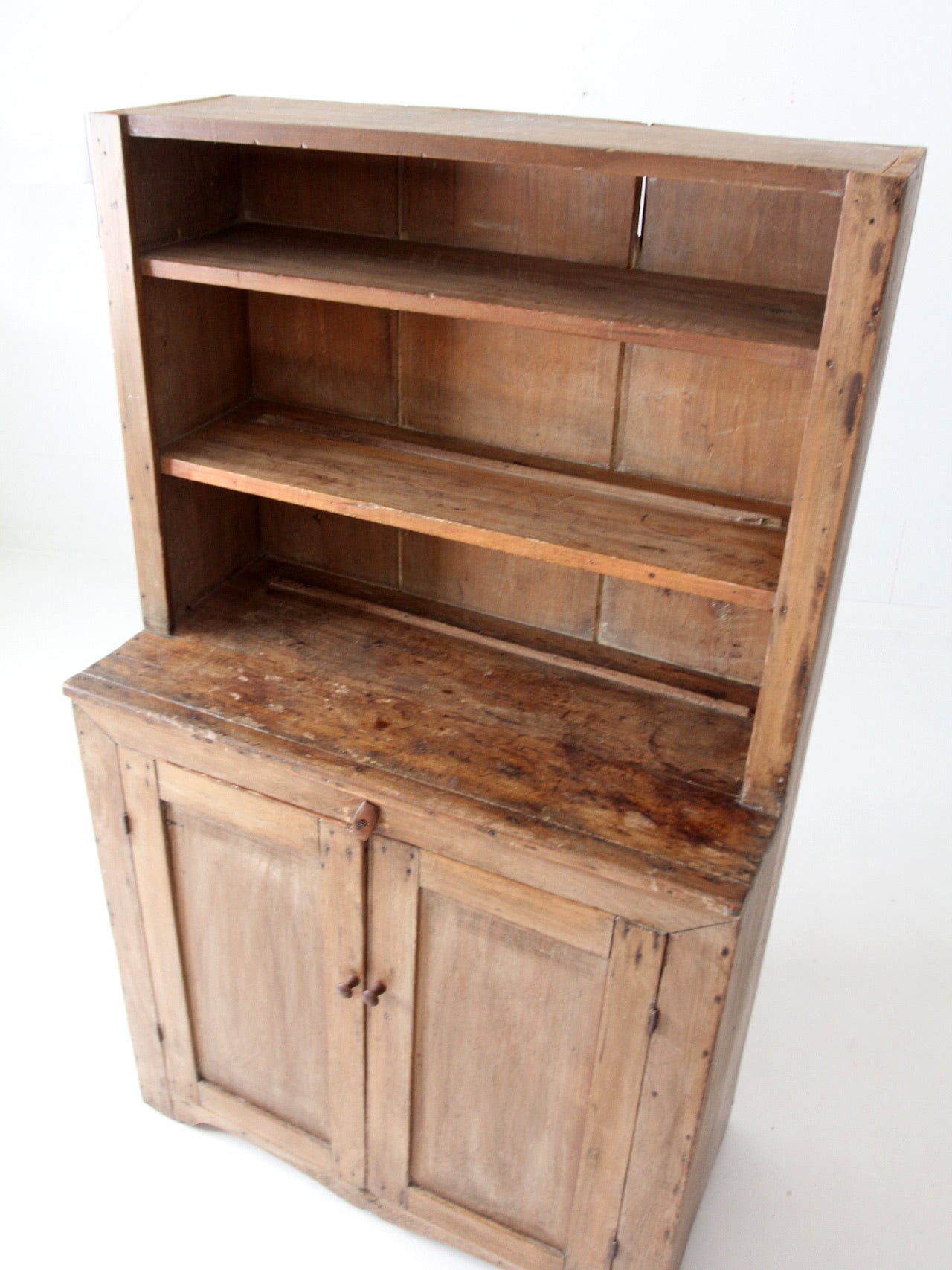 antique 1800s pine hutch