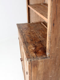 antique 1800s pine hutch