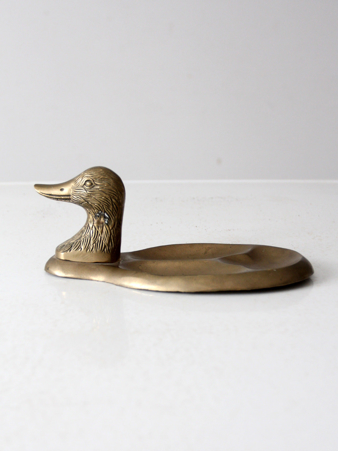 vintage brass duck valet tray