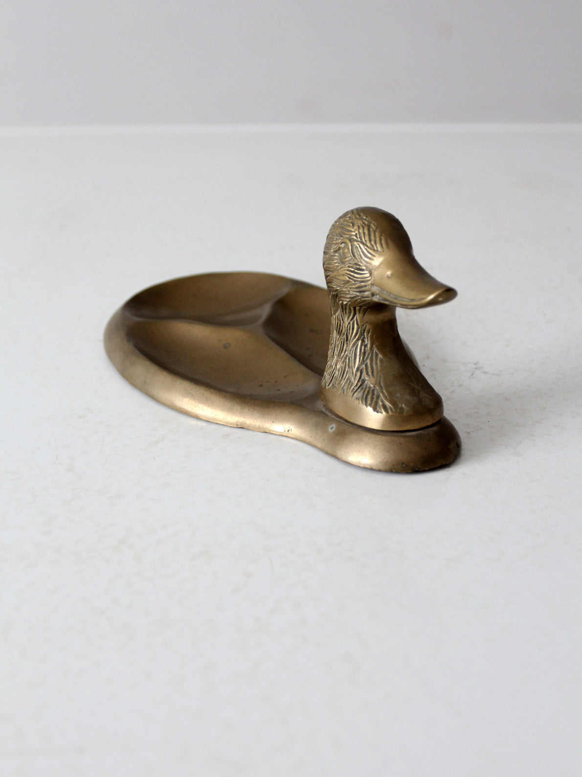 vintage brass duck valet tray