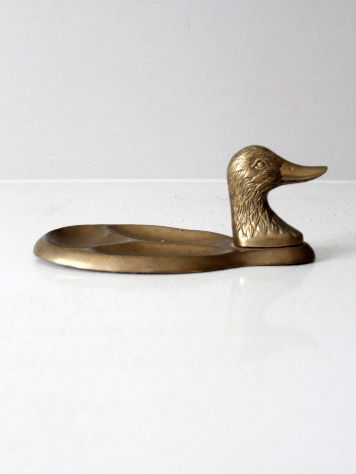 vintage brass duck valet tray