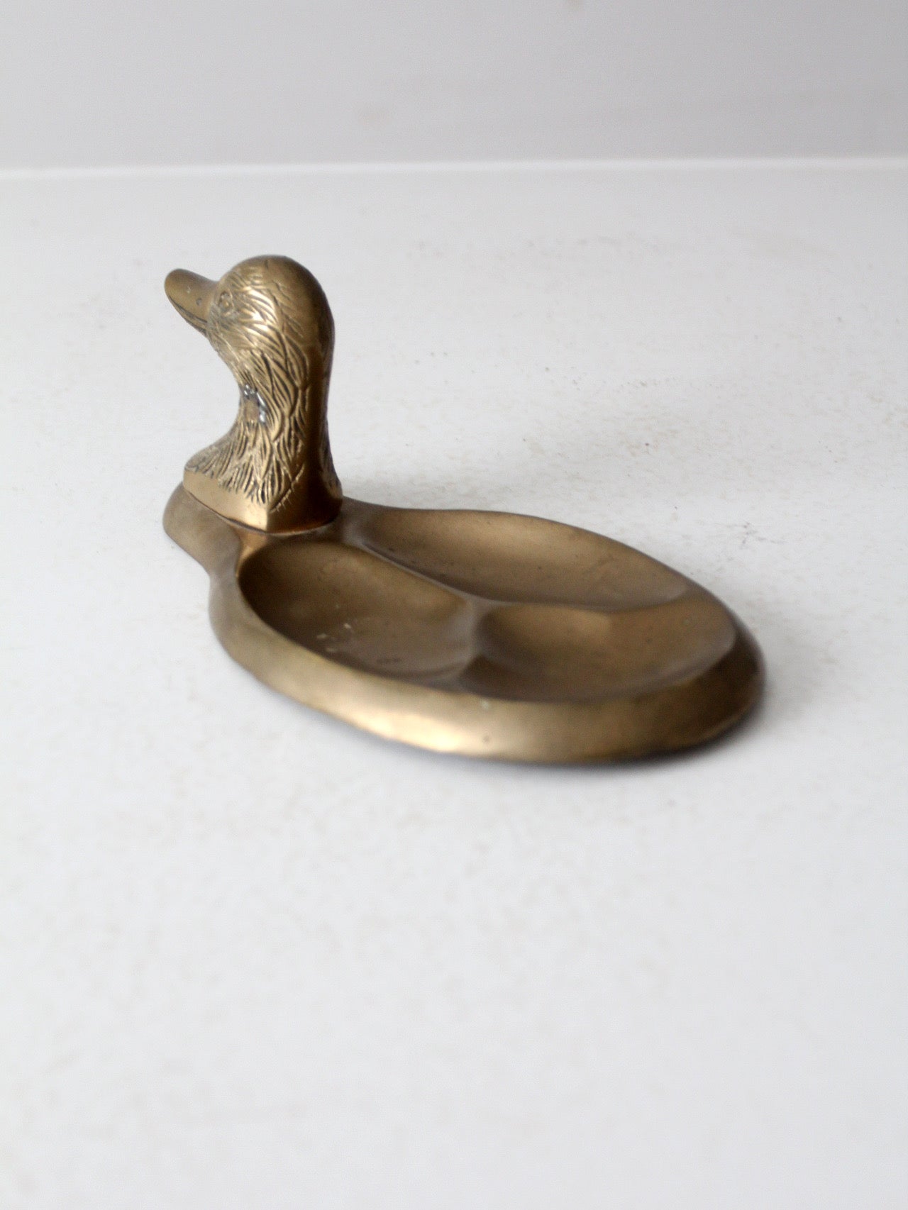 vintage brass duck valet tray