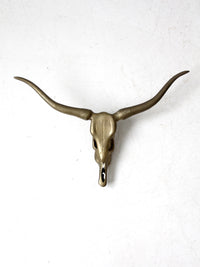 vintage brass longhorn wall mount