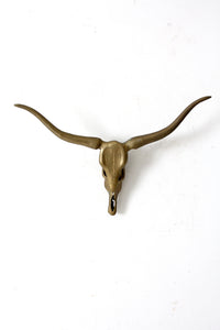 vintage brass longhorn wall mount