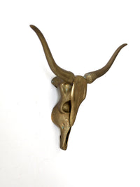 vintage brass longhorn wall mount