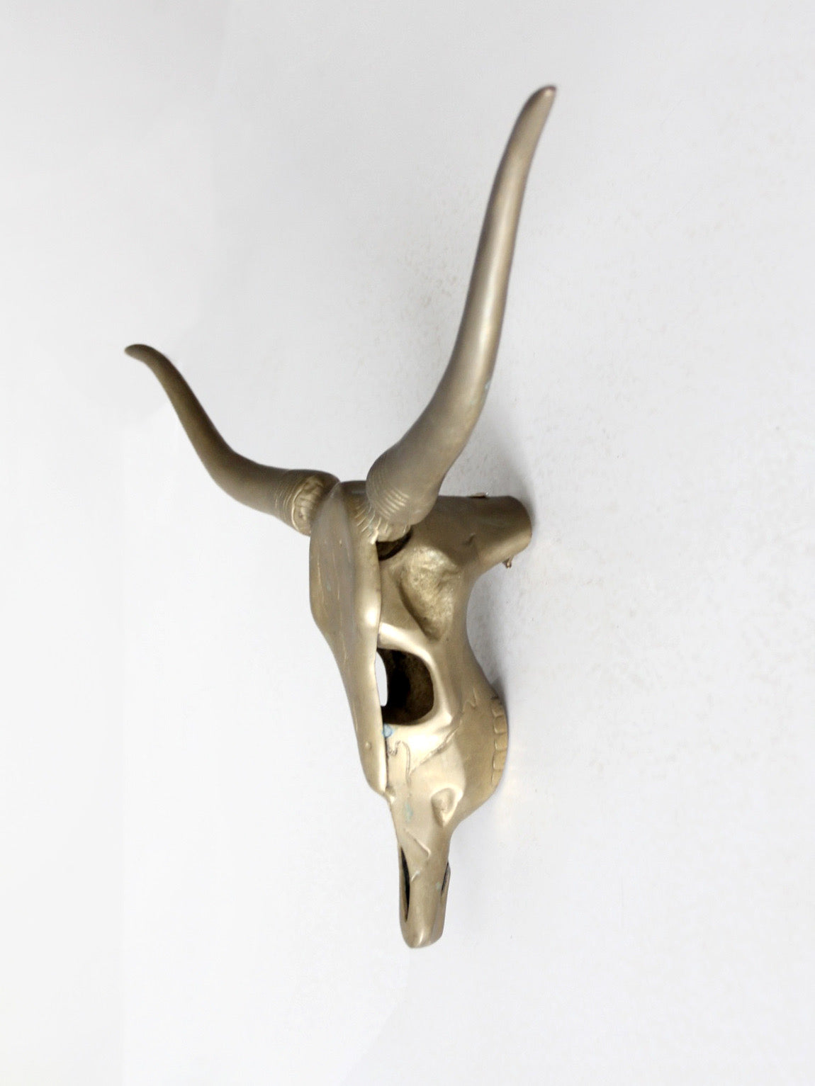 vintage brass longhorn wall mount
