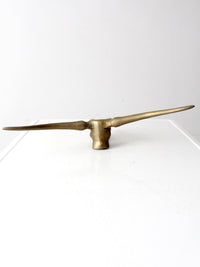 vintage brass longhorn wall mount
