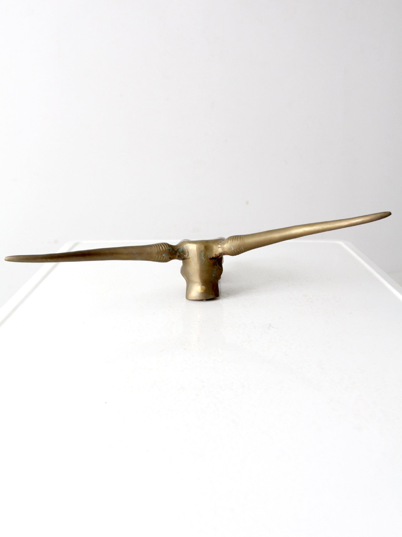 vintage brass longhorn wall mount