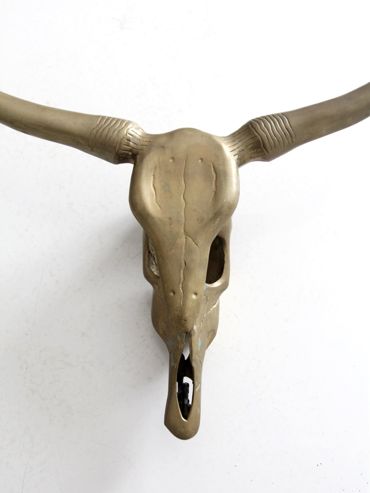 vintage brass longhorn wall mount