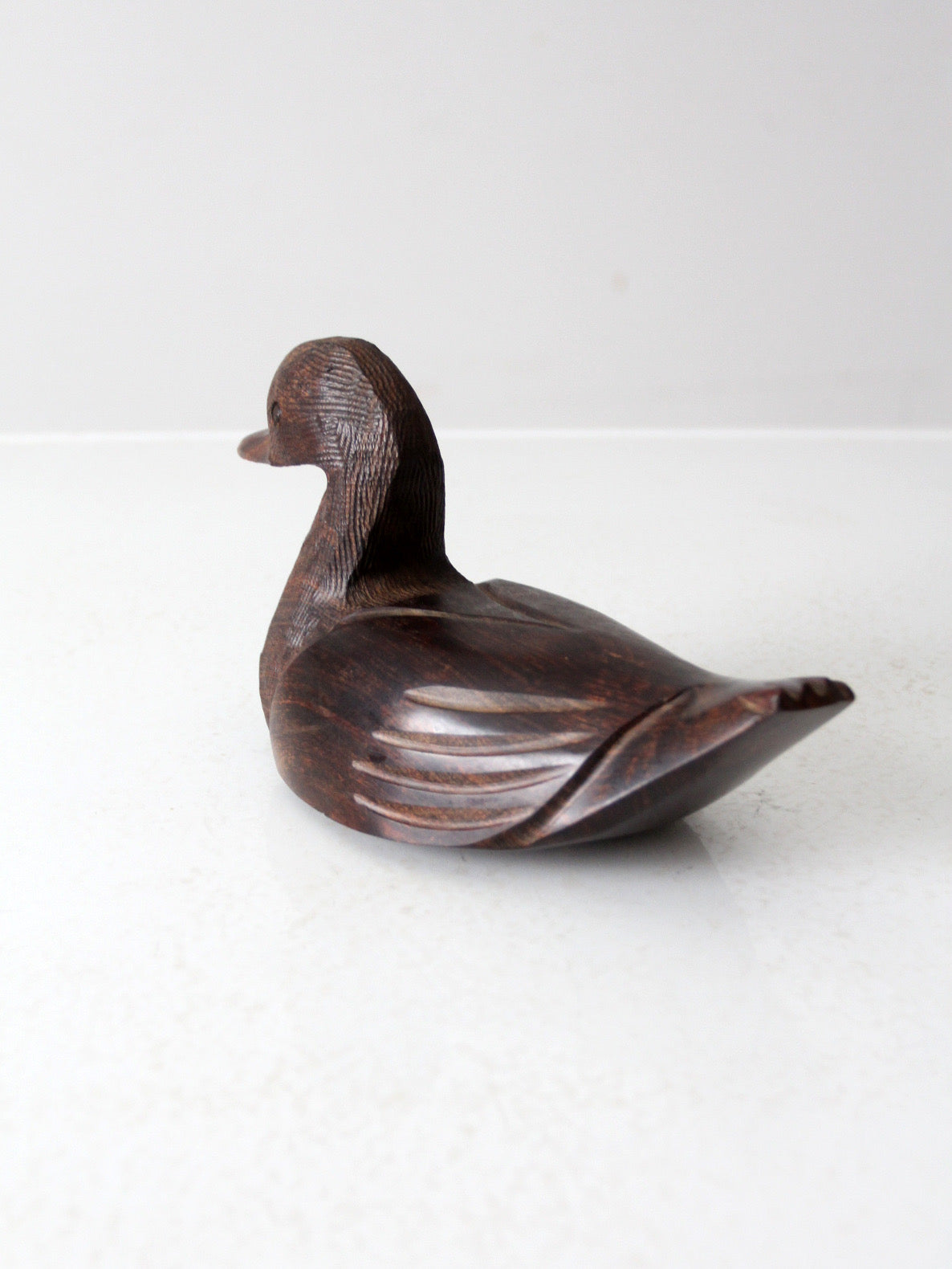 vintage hand-carved ironwood duck