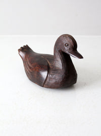 vintage hand-carved ironwood duck