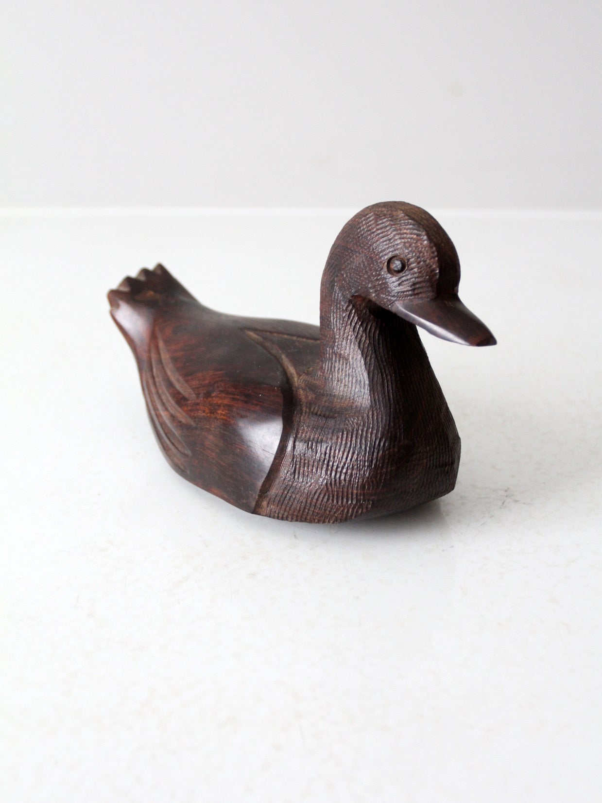 vintage hand-carved ironwood duck