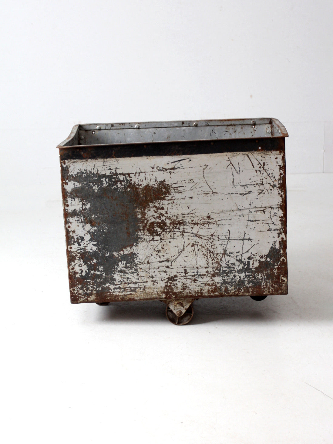 vintage industrial cart bin