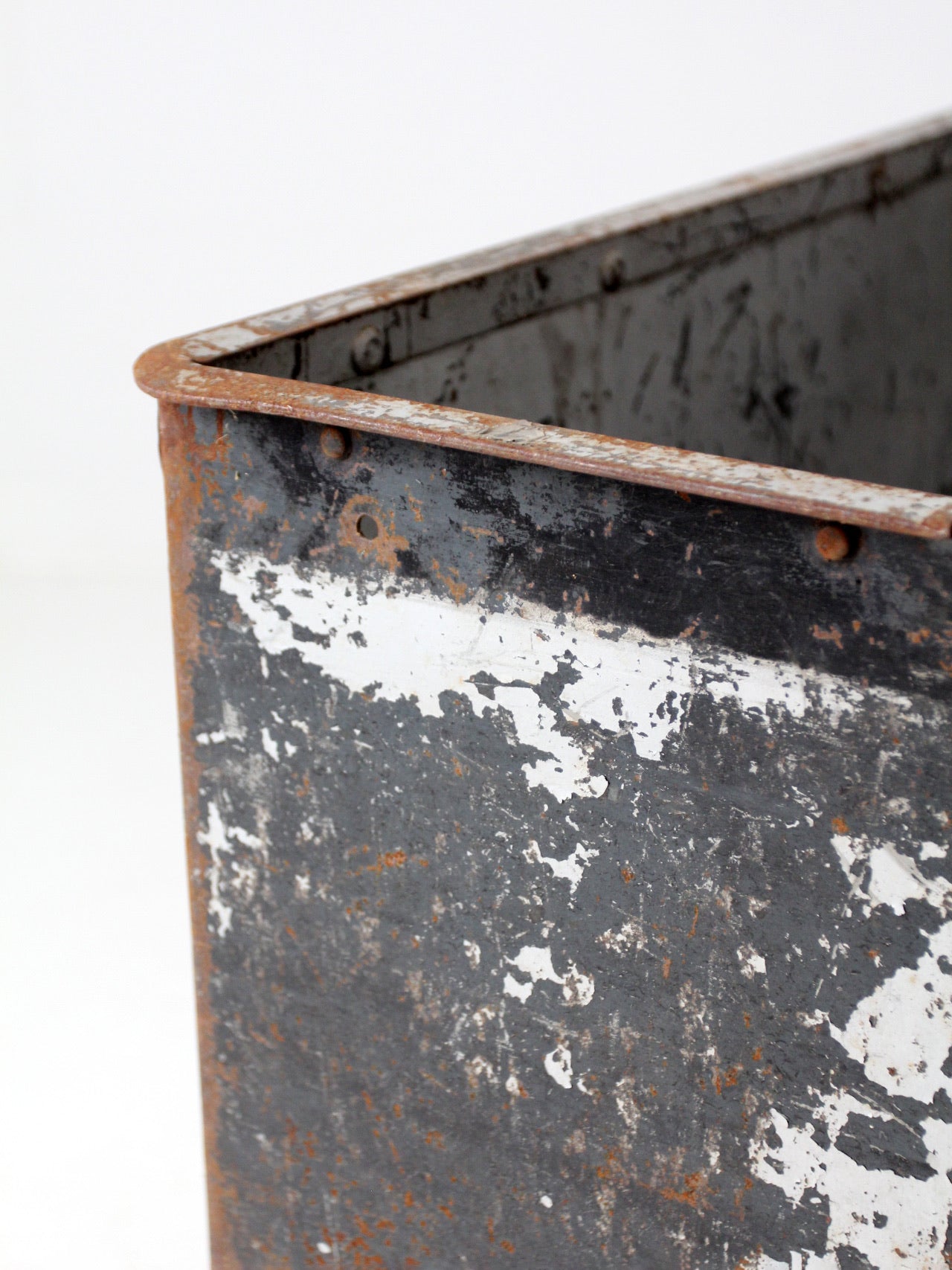 vintage industrial cart bin