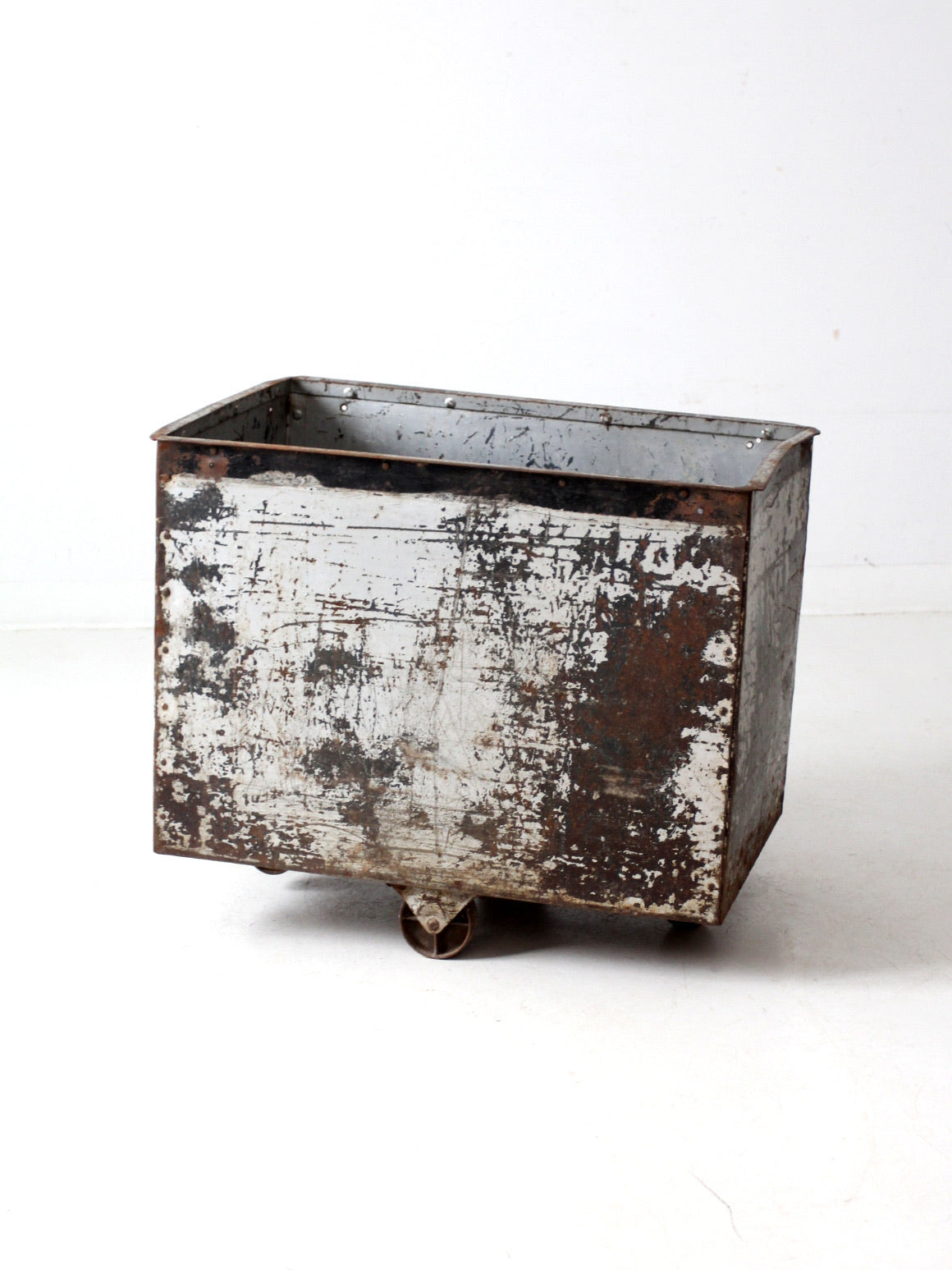 vintage industrial cart bin