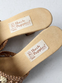 1970s Hush Puppies raffia mules