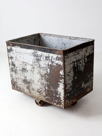 vintage industrial cart bin
