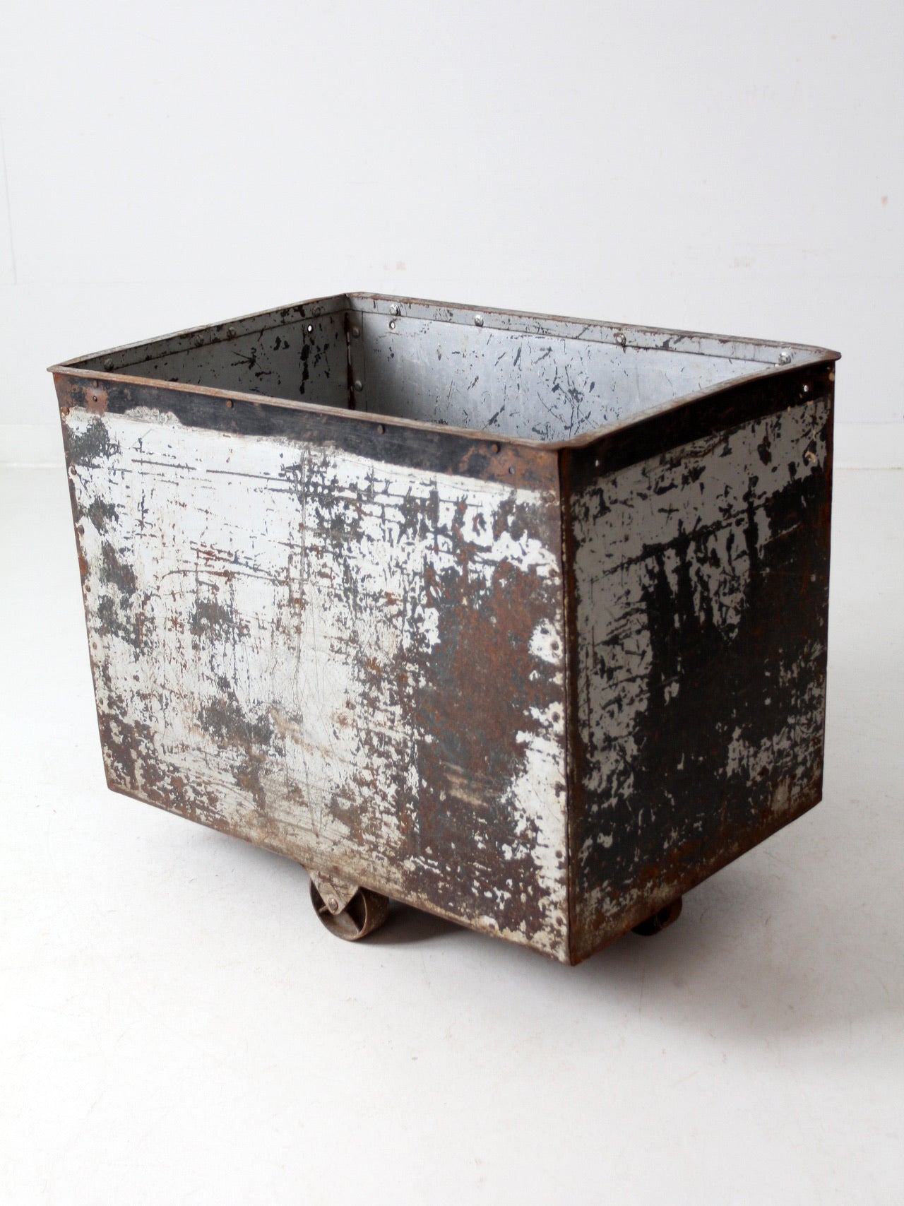 vintage industrial cart bin