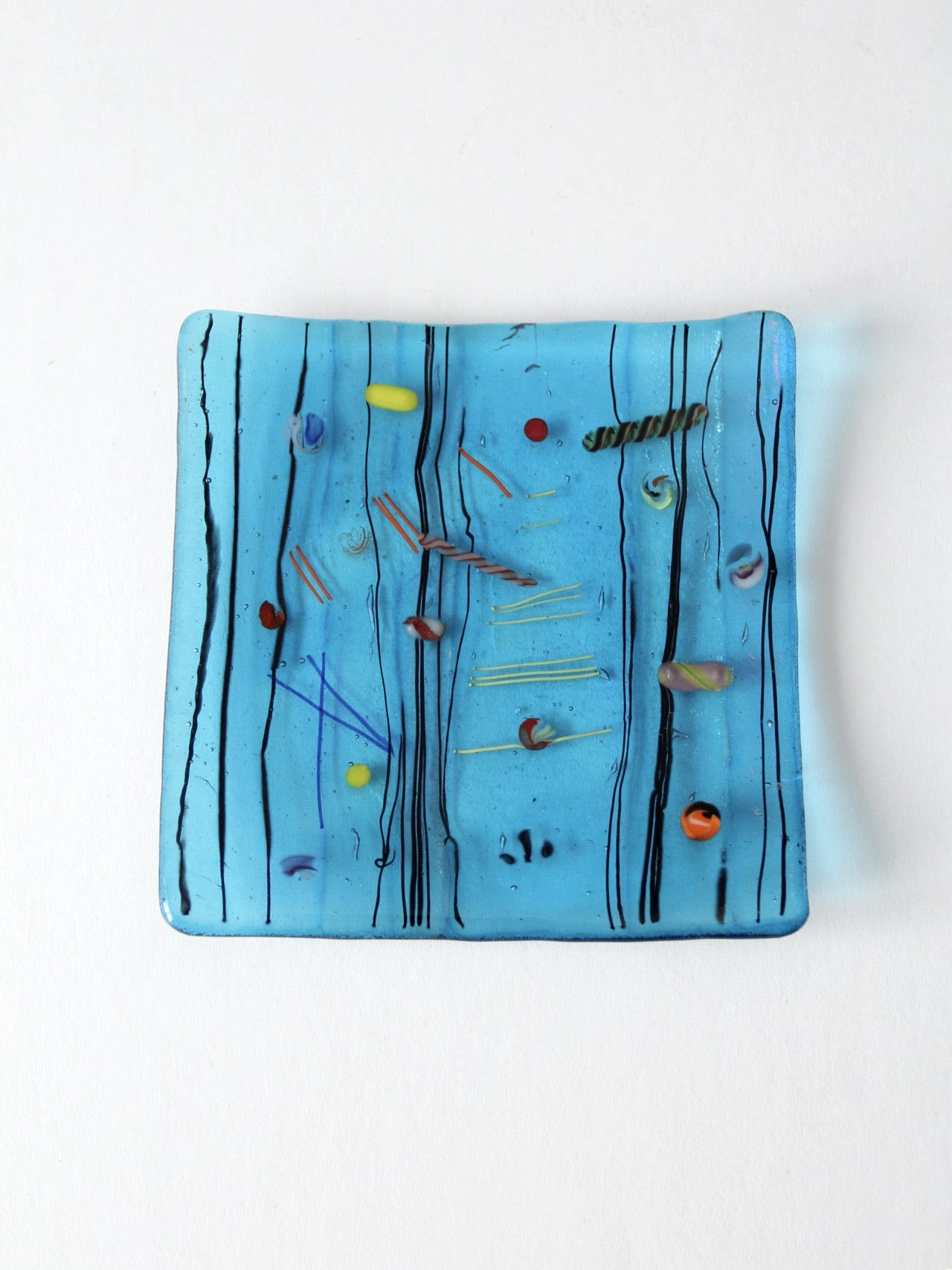 mid century fused glass tray