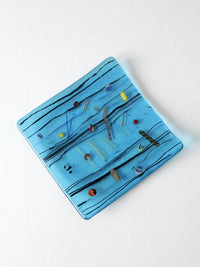 mid century fused glass tray