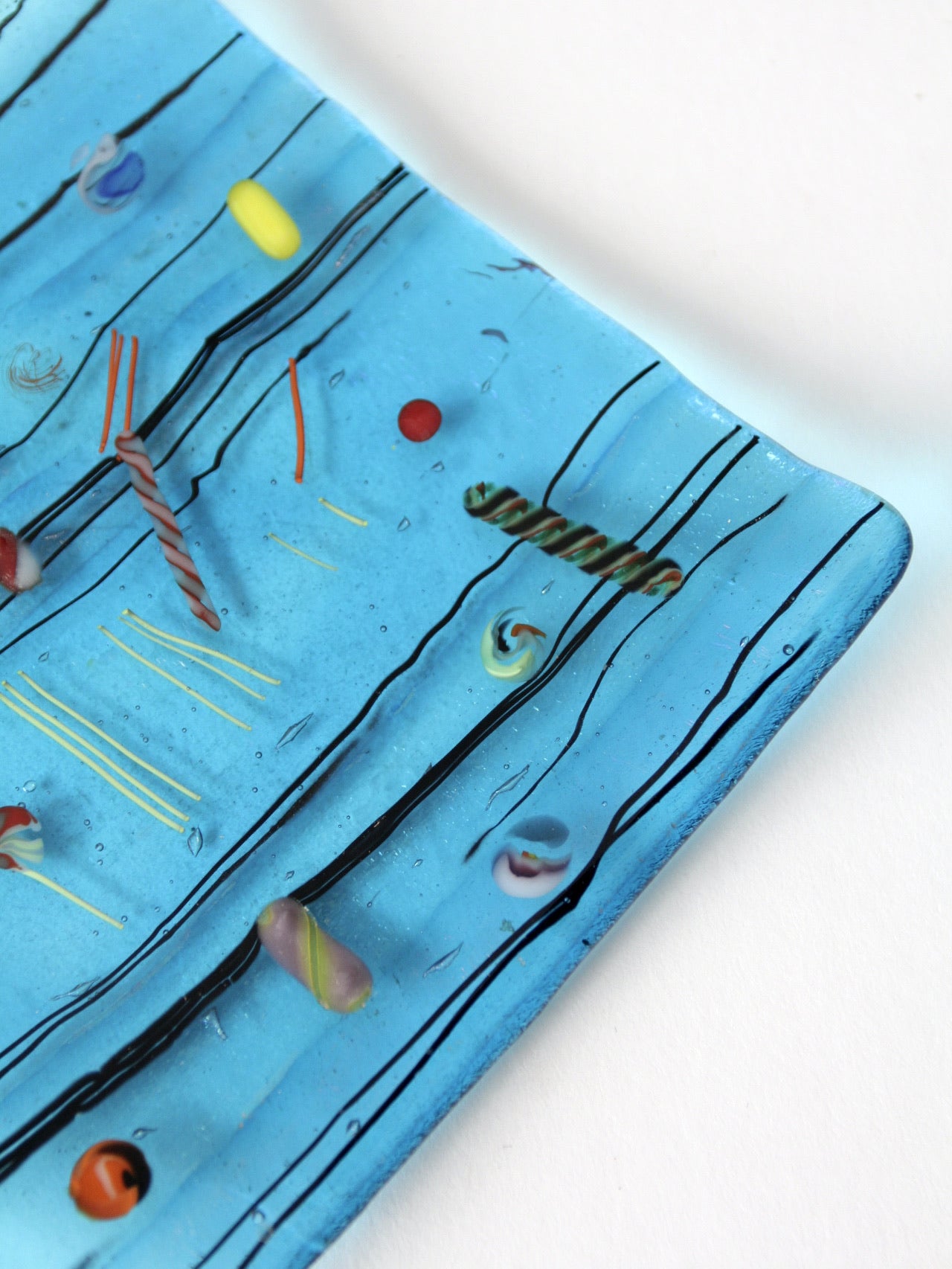 mid century fused glass tray