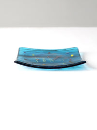 mid century fused glass tray