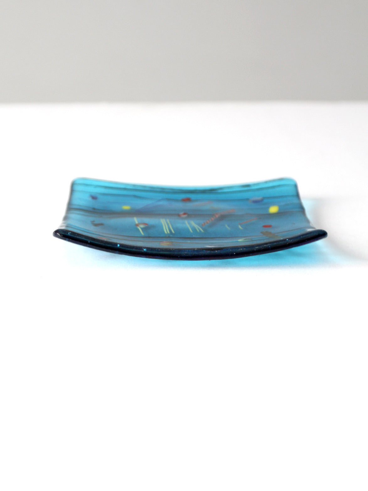 mid century fused glass tray