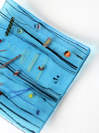 mid century fused glass tray