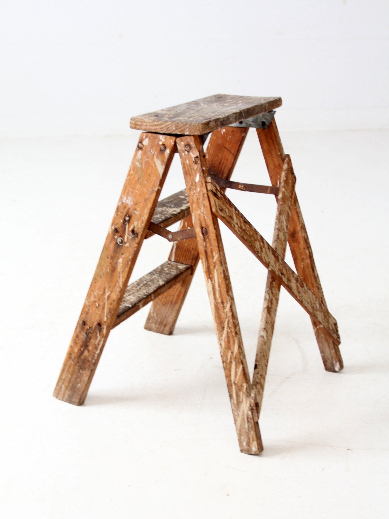 vintage wood step ladder