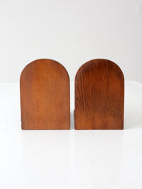 vintage wooden duck bookends pair