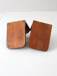 vintage wooden duck bookends pair