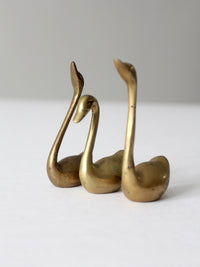 mid century brass swans set of 3