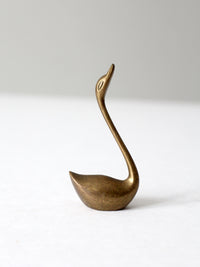 mid century brass swans set of 3