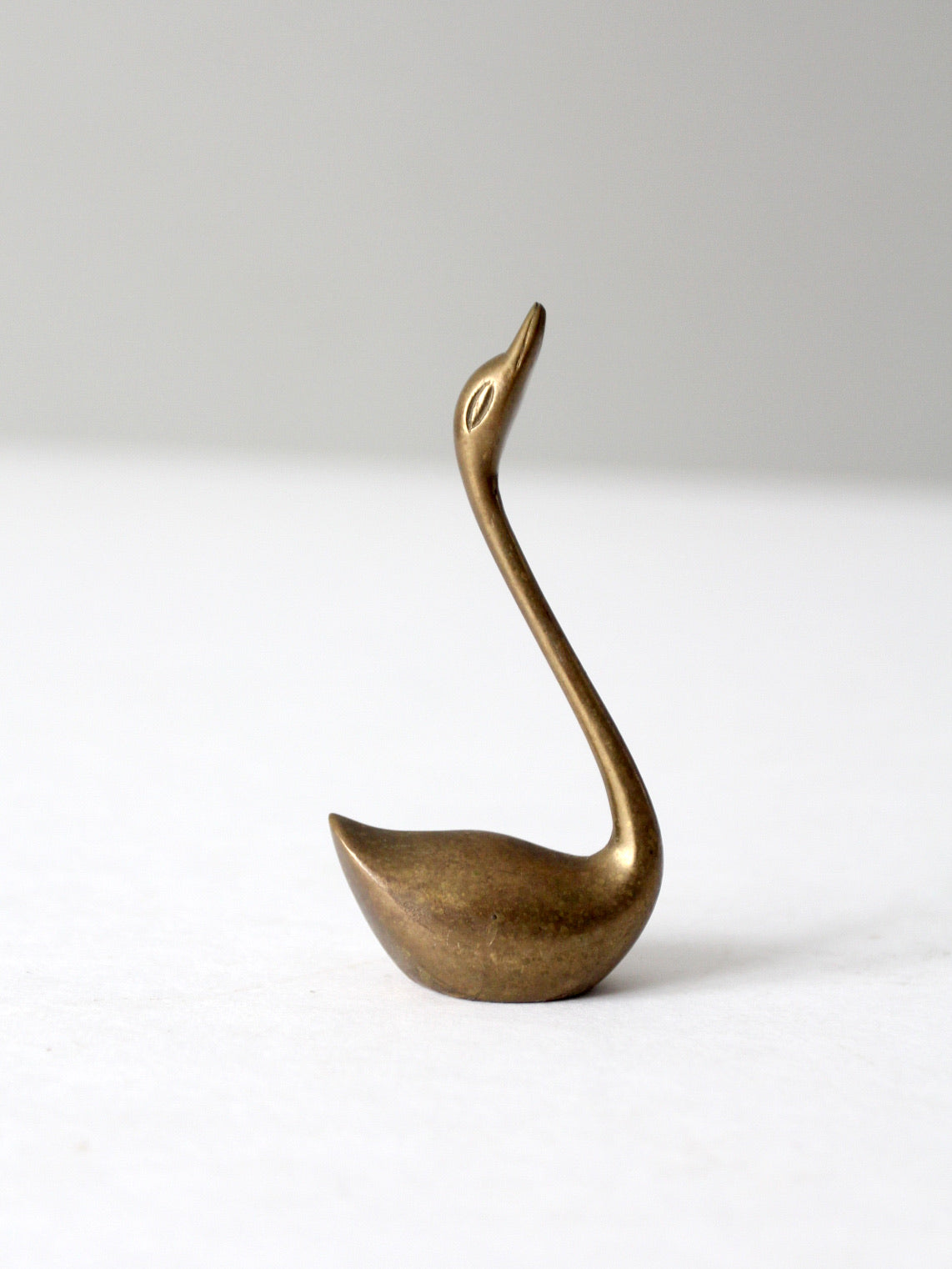 mid century brass swans set of 3