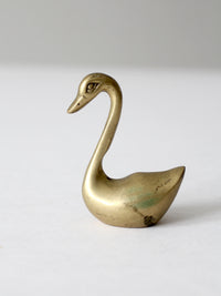 mid century brass swans set of 3