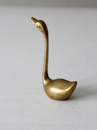 mid century brass swans set of 3