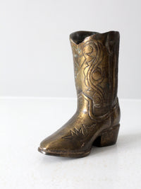 mid century brass cowboy boot statue
