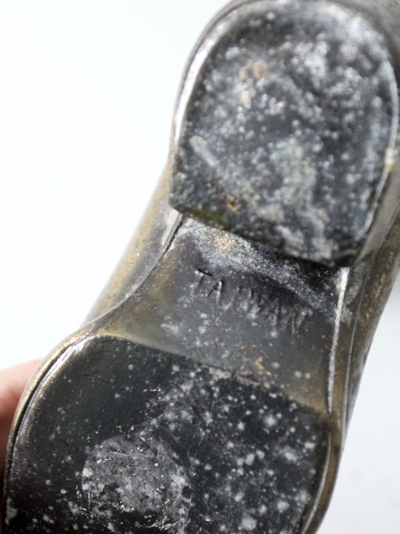 mid century brass cowboy boot statue