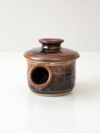 vintage studio pottery lidded bowl