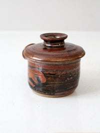 vintage studio pottery lidded bowl